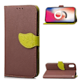 Miniatyrbillede 1 af 2: iPhone Xr bladformet magnetisk læder flip cover - Brun Brown