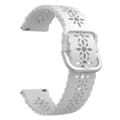 Samsung Galaxy Watch 5 (44mm) / (40mm) / Pro urholkad blomma klockarmband - Vit Vit