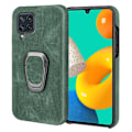 Miniatyrbild 1 av 2: Stötsäkert läderfodral med oval kickstand för Samsung Galaxy M32 - Grön Grön