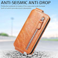 Pikkukuva 3 / 6: Vertical Flip Phone Suojakotelo With Zipper For Sony Xperia 10 IV - Ruskea Brown