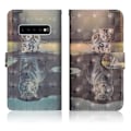 Pikkukuva 1 / 2: Samsung Galaxy S10 Plus vaalea piste koriste nahkainen flip Suojakotelo - Kissa Multicolor