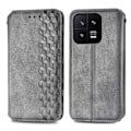 Pikkukuva 1 / 6: Nahkakotelo With A Stylish Rhombus Imprint For Xiaomi 13 - Harmaa Silver grey