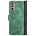 Miniatyrbillede 2 af 2: To Farvet Læder Flip Case til Motorola Moto G42 - Grøn Green