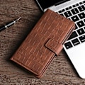 Pikkukuva 4 / 6: Krokotiilin Nahkainen Läppäkotelo For OnePlus 11 - Ruskea Brown