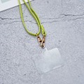 Miniatyrbild 4 av 5: Universal crossbody-nackrem i läder med transparent dyna - Grön Grön