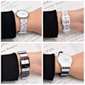Miniatyrbild 2 av 2: 19 mm Universal stripe klockarmband i silikon med tryck - Safirblå Blå