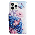 Miniatyrbillede 2 af 2: Wonderland iPhone 14 Pro flip etui - Lilla Sommerfugle Purple
