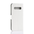Miniatyrbillede 2 af 2: Samsung Galaxy S10 Plus litchi skin læder flip etui - Hvid White