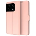 Pikkukuva 1 / 2: Sileä ja ohut premium-PU-nahkakotelo OnePlus 10 Pro - Ruusukulta Pink