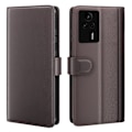 Miniatyrbild 1 av 2: Äkta läder Xiaomi Redmi K60E fodral med korthållare Brun