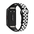 Miniatyrbillede 1 af 2: Huawei Band 6 / Honor Band 6 dobbeltfarvet silikone-urrem - Sort / Hvid Black