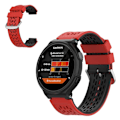 Miniatyrbild 1 av 2: 24mm dual-layer silicone watch band for Garmin Forerunner device - Red / Black Röd
