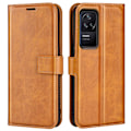 Pikkukuva 1 / 2: Lompakko Nahkakotelo For Xiaomi Poco F4 / Redmi K40s - Keltainen Brown