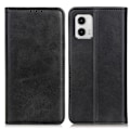 Pikkukuva 1 / 2: Lompakko-style Aitoa Nahkaa Läppäkotelo For Motorola Moto G73 - Musta Black
