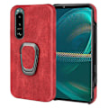 Pikkukuva 1 / 2: Iskunkestävä nahkasuojus soikealla jalustalla Sony Xperia 5 III:lle - Punainen Red