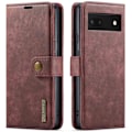 Miniatyrbillede 1 af 2: DG.Ming Google Pixel 6a 2-in-1 Pung Etui - Rød Brown