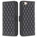 Rombemønster, matt flip-deksel for iPhone SE (2022) / iPhone SE 2020 / iPhone 7 Plus - Svart Black