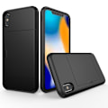 Miniatyrbild 2 av 2: iPhone 9 Plus mobilskal silikon plast korthållare - Svart Svart