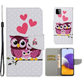 Pikkukuva 1 / 2: Wonderland Samsung Galaxy A22 5G Läppäkotelo - Pöllö And Heart Silver grey