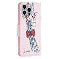 Miniatyrbillede 2 af 2: BF Pattern Printing Leather Series-1 iPhone 14 Pro Max 6.7 inch Vegansk Læder Stand Drop Resistant Phone Cover Folio Flip Wallet stødsikkert Case - Gi Pink