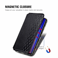 Pikkukuva 6 / 6: Nahkakotelo With A Stylish Rhombus Imprint For OnePlus Nord CE 2 5G - Musta Black