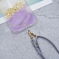 Miniatyrbild 2 av 5: Universal crossbody-nackrem i läder med transparent dyna - Grå Silvergrå