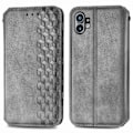 Miniatyrbild 1 av 2: Läder Nothing Phone (1) fodral med romb-design - Silver/Grå Silvergrå