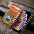 Miniatyrbillede 2 af 2: FORWENW iPhone XS læder flip cover - Brun Brown