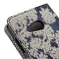 Miniatyrbillede 2 af 2: Moberg Microsoft Lumia 550 Læder Etui - Flotte Hvide Blomster Multicolor