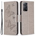 Miniatyrbild 1 av 2: Butterfly läder Xiaomi Redmi Note 11S 5G / Xiaomi Redmi Note 11 Pro fodral - Silver/Grå Silvergrå