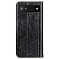 Miniatyrbillede 2 af 2: Google Pixel 7a ægte læderetui med magnetisk lukning - Sort Black