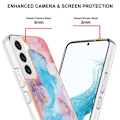 Miniatyrbillede 3 af 5: Marble Samsung Galaxy S23 Plus Etui - Milky Way Marmor Blue Multicolor