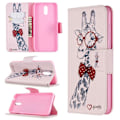 Pikkukuva 2 / 2: Wonderland Nokia 2.3 flip kotelot - Kirahvi Lasit Päässä Pink