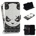 Pikkukuva 1 / 2: iPhone 9 Plus Kimalteleva Kuviollinen Synteetti Nahkainen Lompakko Suojakotelo - Suutunut Panda Multicolor