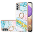 Pikkukuva 2 / 2: Marble Patterned Suojakuori With Ring Holder For Samsung Galaxy M32 5G / A32 5g - Vihreä And Keltainen Marble Haze Multicolor