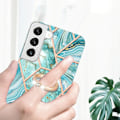 Pikkukuva 2 / 2: Marble Patterned Suojakuori With Ring Holder For Samsung Galaxy S23 Plus - Vihreä Green