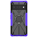 Miniatyrbild 3 av 6: Kickstand-skydd med magnetisk platta för Google Pixel 6 Pro - Lila Lila