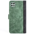Miniatyrbillede 2 af 2: To-farvet Samsung Galaxy A22 5G læderetui - Grøn Green