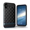 Miniatyrbild 1 av 2: iPhone X Skal med modern rutig design - Blå Blå