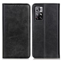 Miniatyrbillede 1 af 2: Flip Etui med Pung i Ægte Læder til Xiaomi Redmi Note 11T 5G / Note 11s 5g - Sort Black