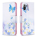 Pikkukuva 1 / 2: Wonderland Xiaomi 11 Lite 5g Ne / Mi 11 Lite 5g / 11 Lite Läppäkotelo - Sininen Perhonen And Flowers Pink