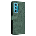 Pikkukuva 2 / 2: Teksturoitu nahkakotelo hihnalla Motorola Edge 30 Ultra - Vihreä Green