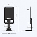 Miniatyrbillede 2 af 6: Universalbeslag til telefon og tablet i aluminiumslegering - Sort Black