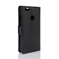 Pikkukuva 2 / 2: Huawei P10 Lite Litsi Pintainen Nahkakotelo Lompakko - Musta Black