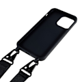 Miniatyrbillede 2 af 2: iPhone 14 Pro Max 6,7 tommer Drop Resistant Soft Flexible Matte Surface Phone Cover Protective Shell med bred lanyard - Sort Black