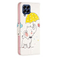 Pikkukuva 2 / 2: Wonderland Samsung Galaxy M53 5G flip kuoret - Sateenvarjo Ja Norsu Multicolor
