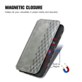 Pikkukuva 6 / 6: Nahkakotelo With A Stylish Rhombus Imprint For Motorola Edge 30 - Harmaa Silver grey