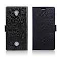Miniatyrbillede 1 af 2: Acer Liquid Zest beskyttende læder-etui m. krokodilletekstur - Sort Black