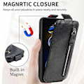 Pikkukuva 5 / 6: Vertical Flip Phone Suojakotelo With Zipper For Xiaomi Redmi Note 11S 5G / Poco M4 Pro 5g / Note 11t 5g - Musta Black