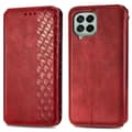 Läder Samsung Galaxy M53 5G fodral med romb-design - Röd Röd